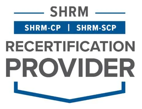 A shrm certification provider seal is shown.